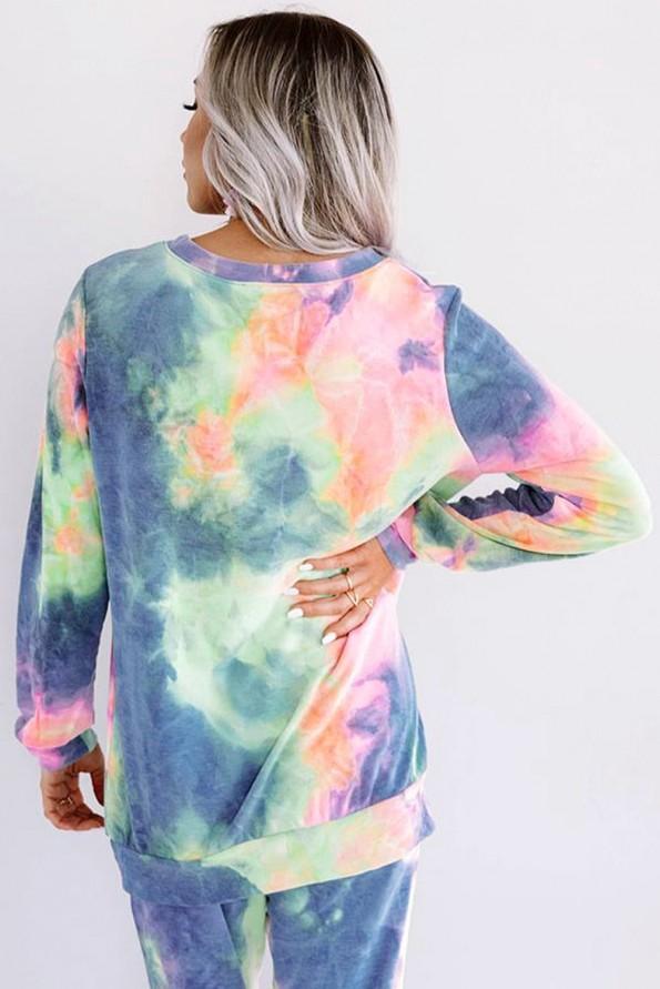 Modrikast tie dye komplet Serenity