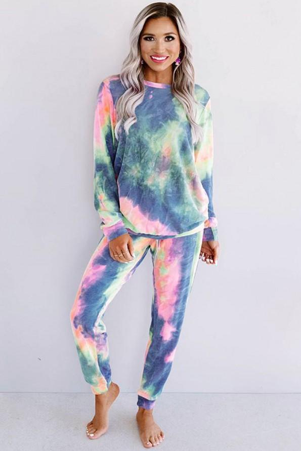 Modrikast tie dye komplet Serenity
