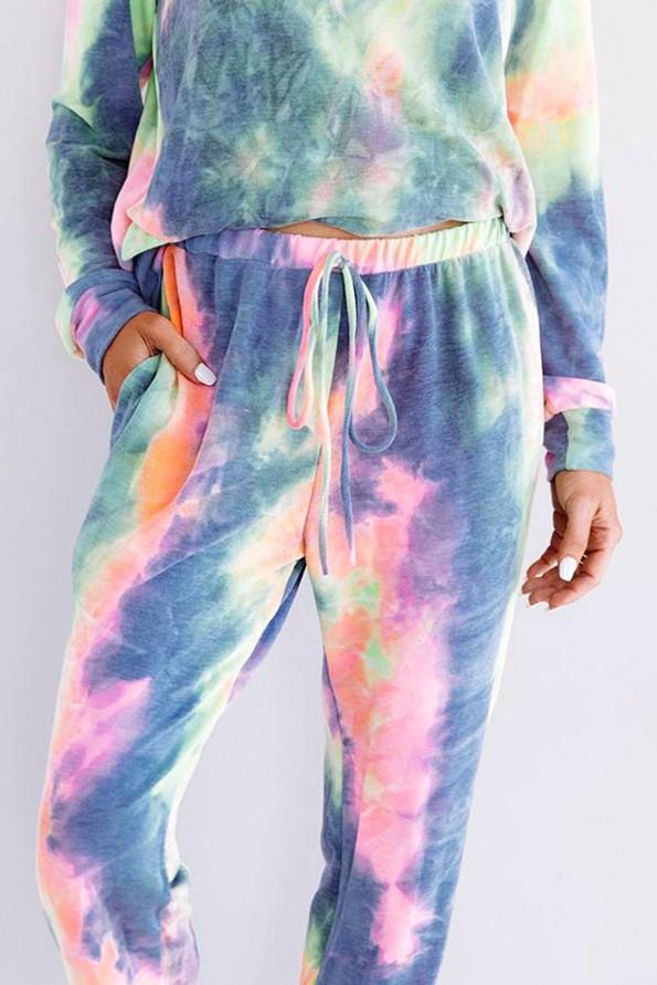 Modrikast tie dye komplet Serenity
