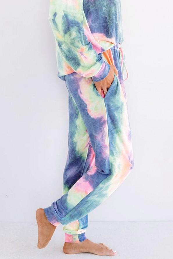 Modrikast tie dye komplet Serenity