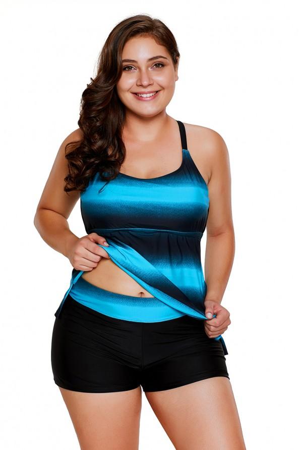 Modrikasti top tankini Lina