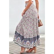 Modro boemsko cvetlično maksi krilo Lennox