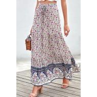 Modro boemsko cvetlično maksi krilo Lennox