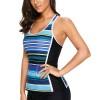 Modro črn črtast tankini top Dylan
