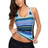 Modro črn črtast tankini top Dylan