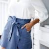 Modro denim mini krilo Adaline z žepi