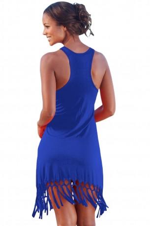 Modro dolgo krilo Payton z resicami