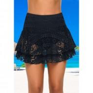 Modro večslojno čipkasto plavalno krilo Adriana