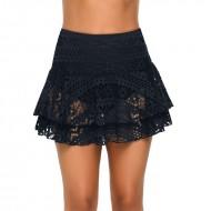 Modro večslojno čipkasto plavalno krilo Adriana