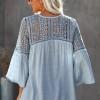 Nebesno modra kvačkana bluza Doqueen