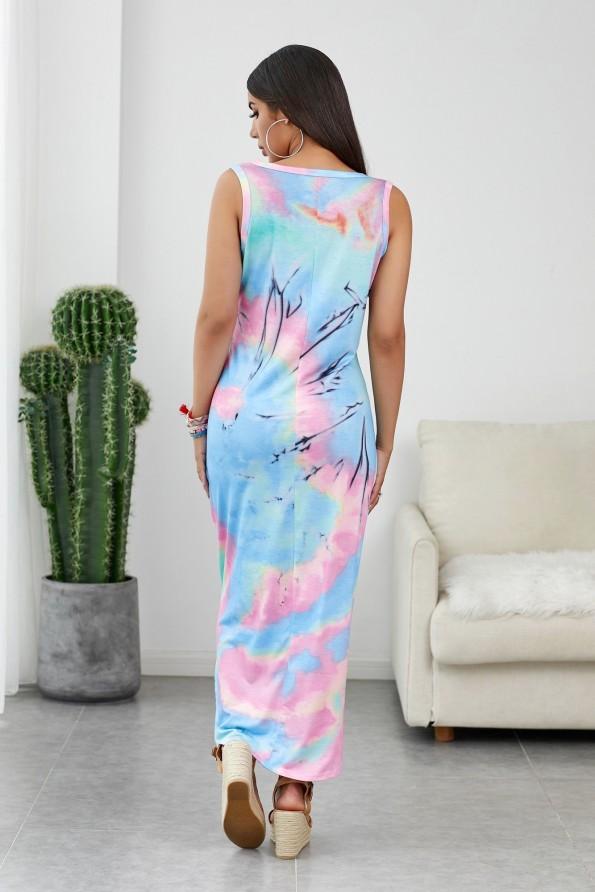Neonska tie dye midi obleka Lyla za na plažo