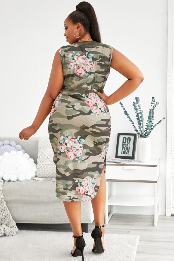 Obleka s cvetličnimi rokavi Manna