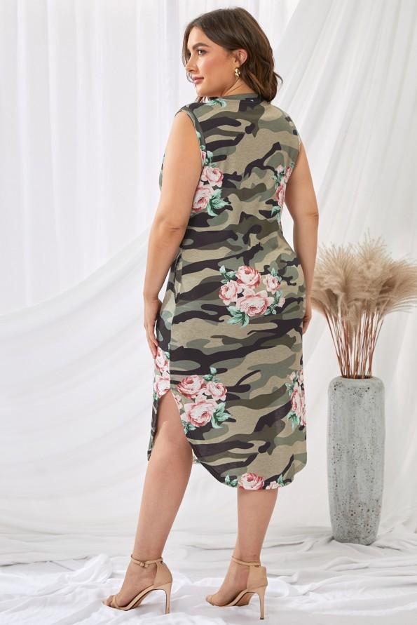 Obleka s cvetličnimi rokavi Manna