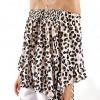 Ohlapen top Makayla z odprtimi rameni in leopardjim motivom