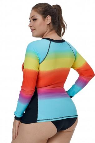 Ombre večbarvne rash guard kopalke Rylie