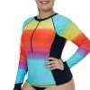 Ombre večbarvne rash guard kopalke Rylie