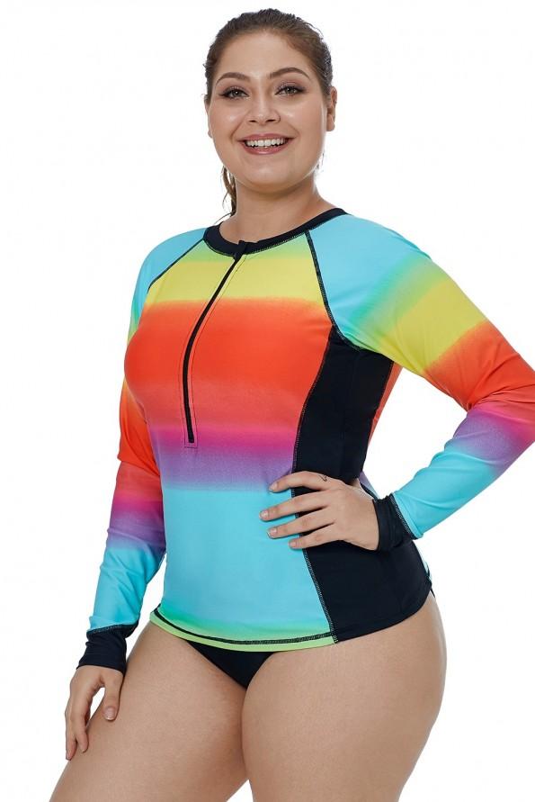Ombre večbarvne rash guard kopalke Rylie
