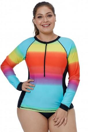 Ombre večbarvne rash guard kopalke Rylie