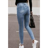 Oprijete bombažne raztrgane jeans kavbojke Jasy