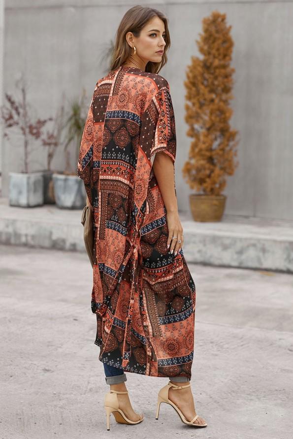 Oranžen bohem kimono Finley