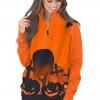 Oranžen halloween pulover Madelynn z zadrgo