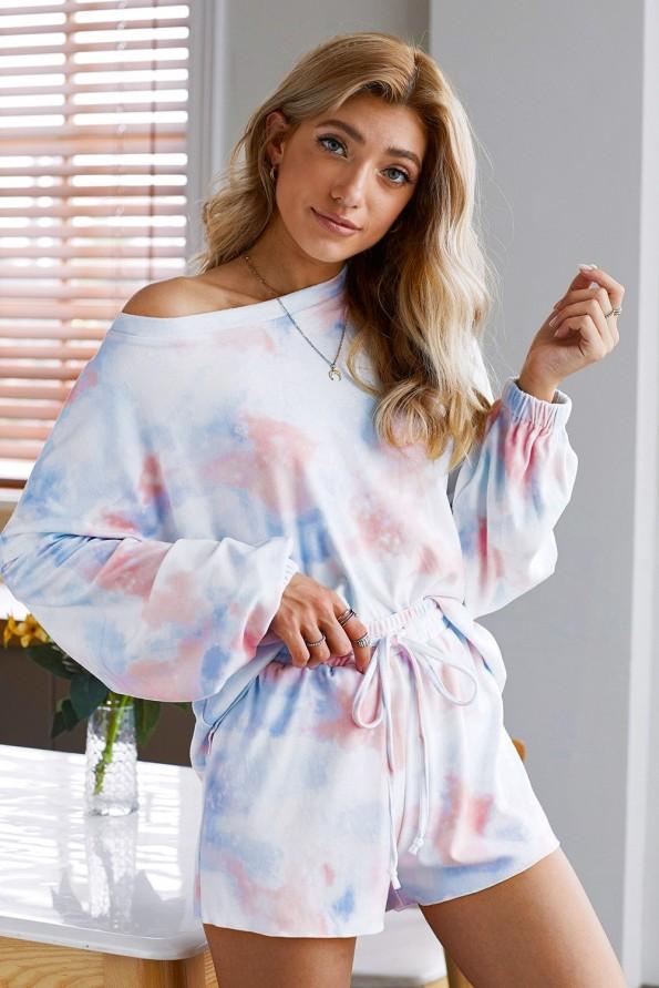 Oranžen tie dye komplet Trinity pižame