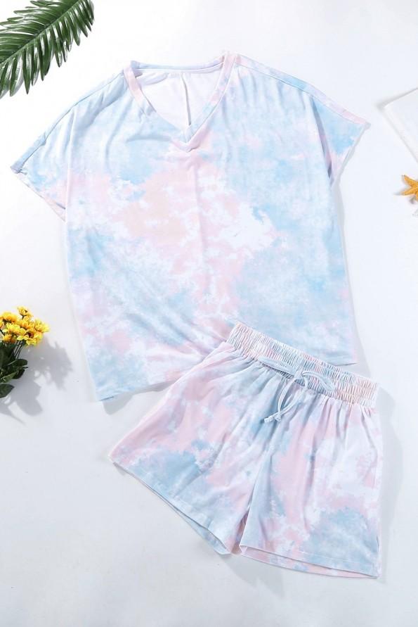Oranžen tie dye pižama komplet Eden
