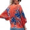 Oranžna kimono bluza Ainhoa s cvetličnim vzorcem