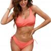 Oranžni bikini komplet z vrvicami Orhia