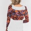 Oranžni boho print pulover Nohanna