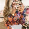 Oranžni boho print pulover Nohanna