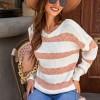 Pleteni pulover v beli khaki barvi Kelly