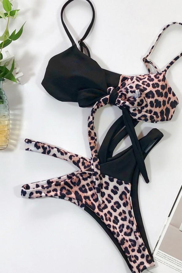 Preklopni bikini Cali z leopardjim potiskom