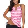 Preprost tankini Ophelia z roza potiskom