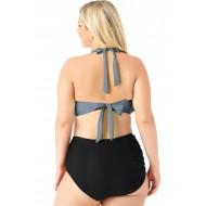 Privlačne črne dvodelne kopalke Belen za močnejše