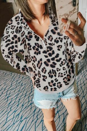 Pulover Delilah z leopardjim potiskom