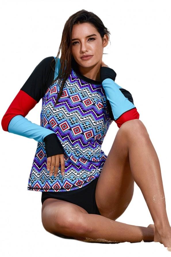Rashguard Cameron z geometrijskim potiskom