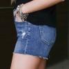 Razcefrane jeans kratke hlače z žepi Adeline