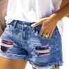 Raztrgane in zakrpane denim kratke hlače Natalia