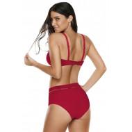 Rdeč bikini Ainsley z visokim pasom