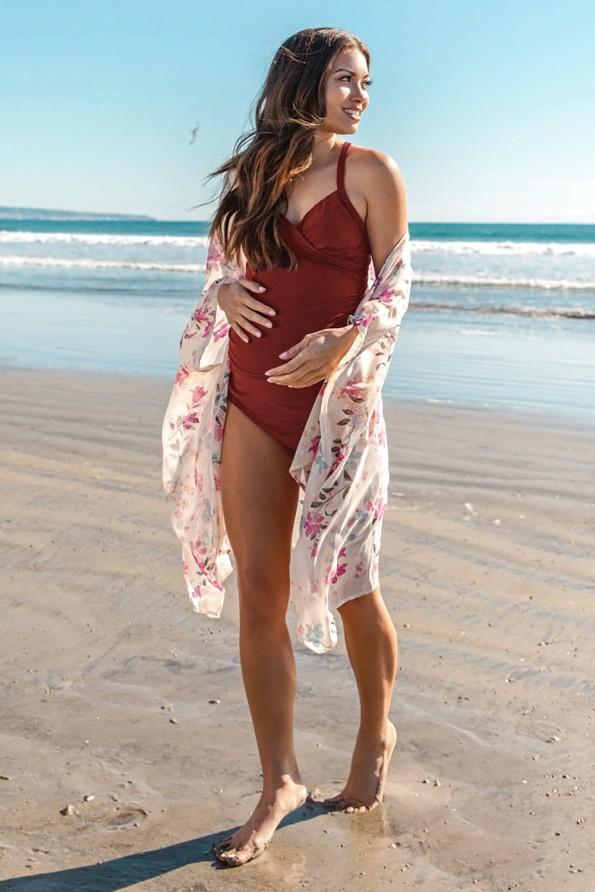 Rdeč bikini set Piper za nosečnice