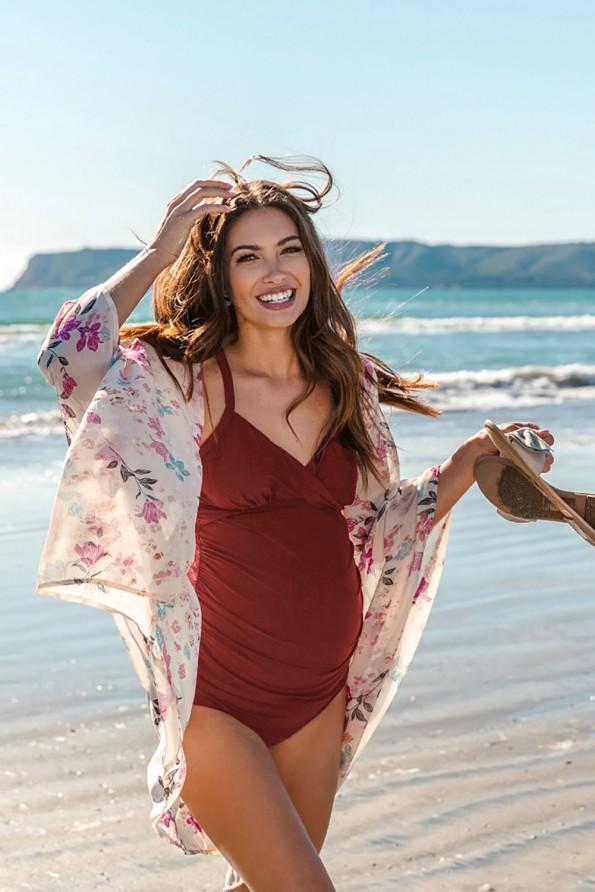 Rdeč bikini set Piper za nosečnice