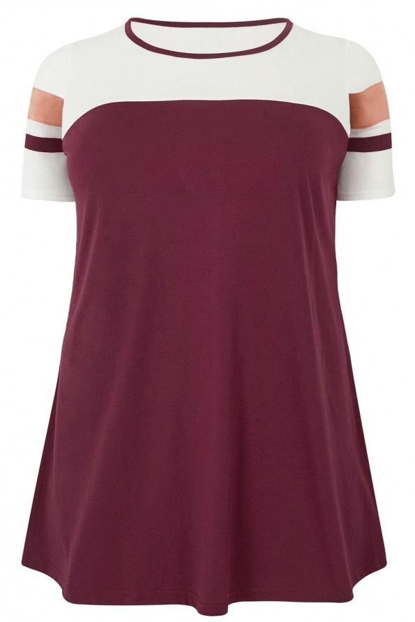 Rdeč dvobarvni top Laura za močnejše