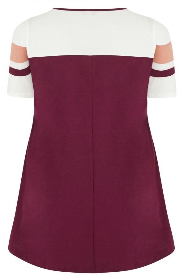 Rdeč dvobarvni top Laura za močnejše