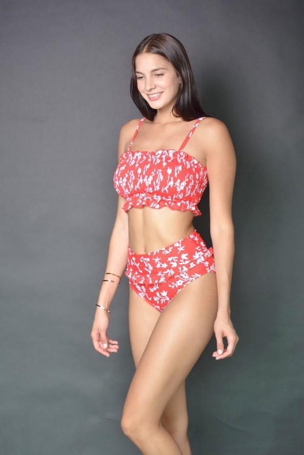 Rdeč elastičen bikini komplet Scarlet