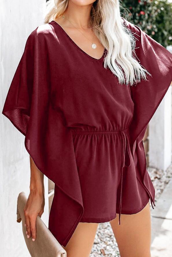 Rdeč kimono romper Carter