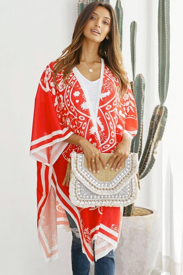 Rdeč kimono Sloane
