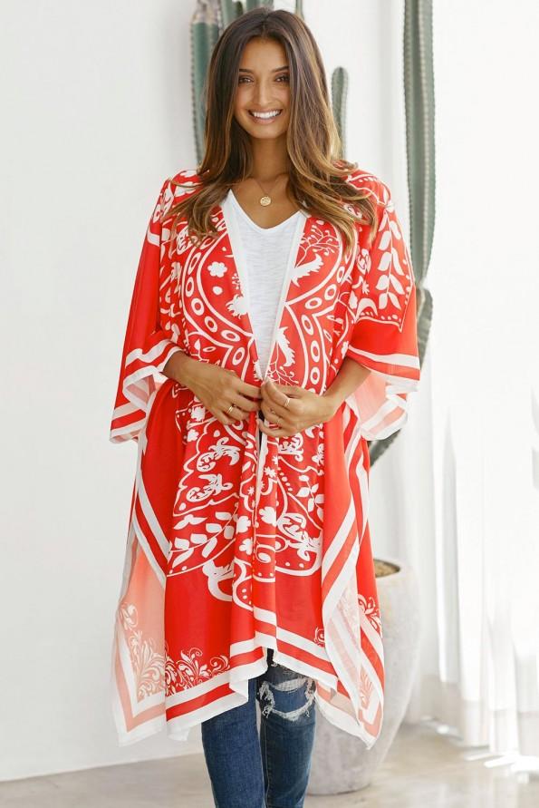 Rdeč kimono Sloane