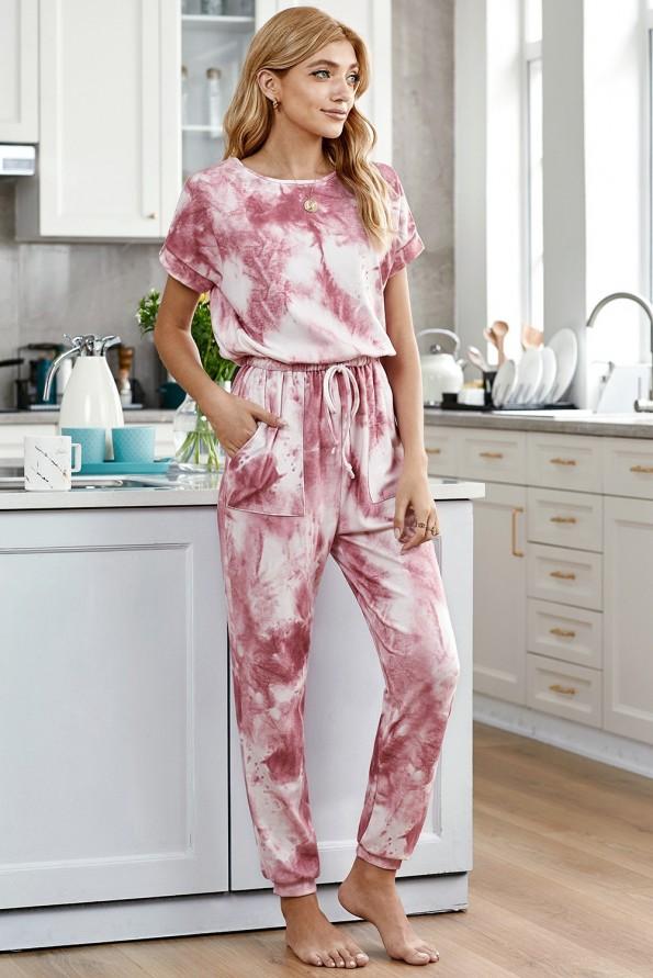 Rdeč tie dye kombinezon Bailee