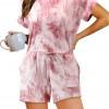 Rdeč tie dye romper Mary z žepi